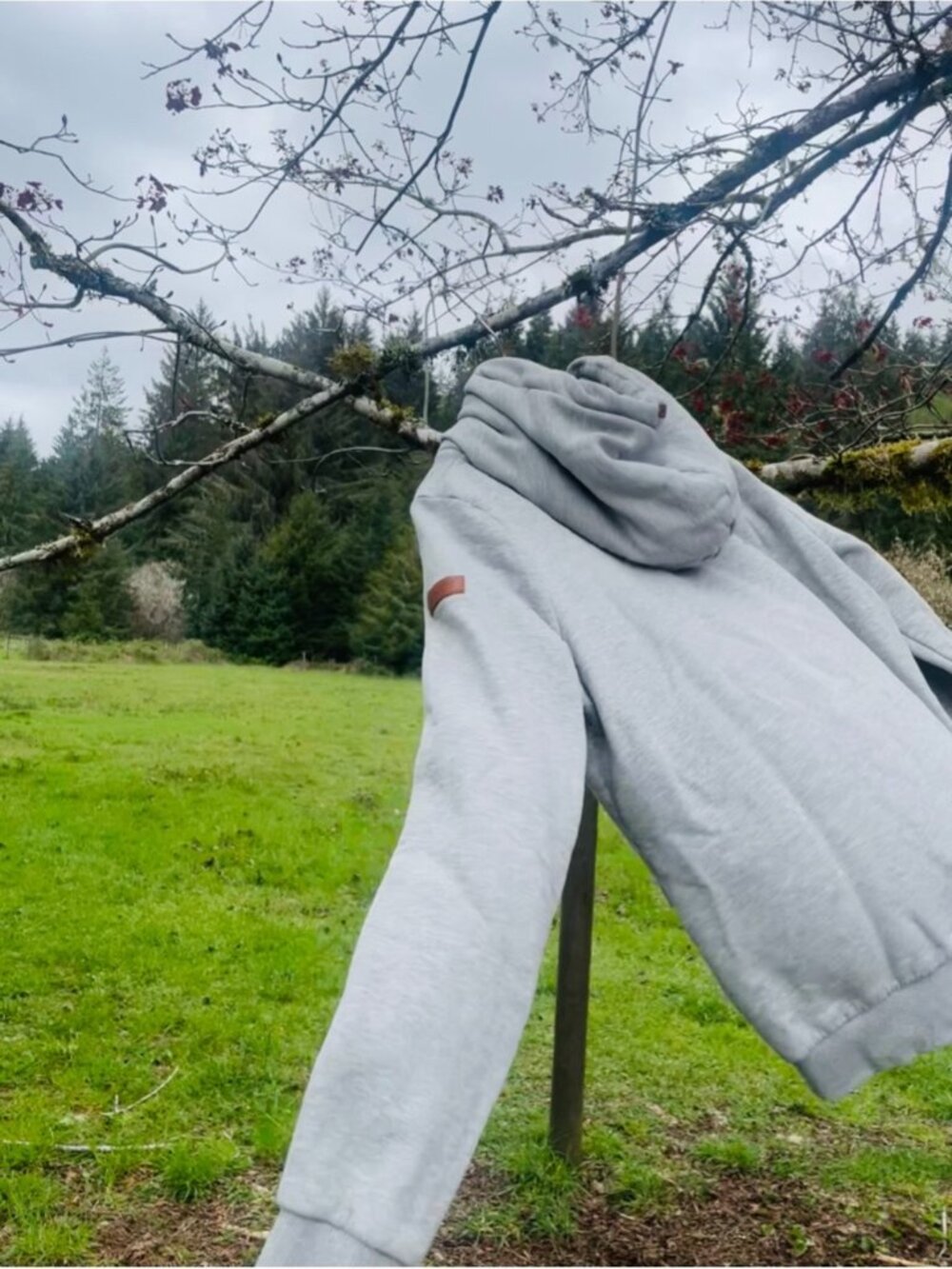 WANAKOME | XXL | Artemis Heather Grey Hoodie Rope Drawstring Cowl Neck Sweater - Picture 7 of 16